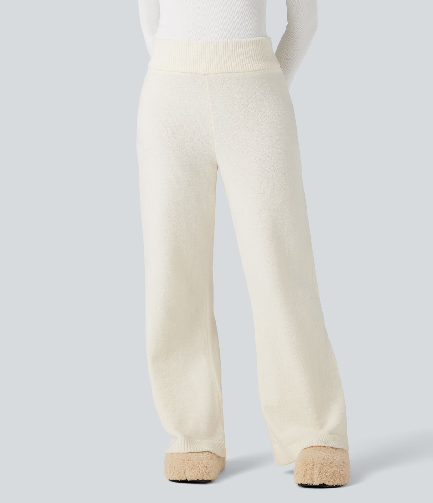 Pantalon détente maille baggy taille mi-haute