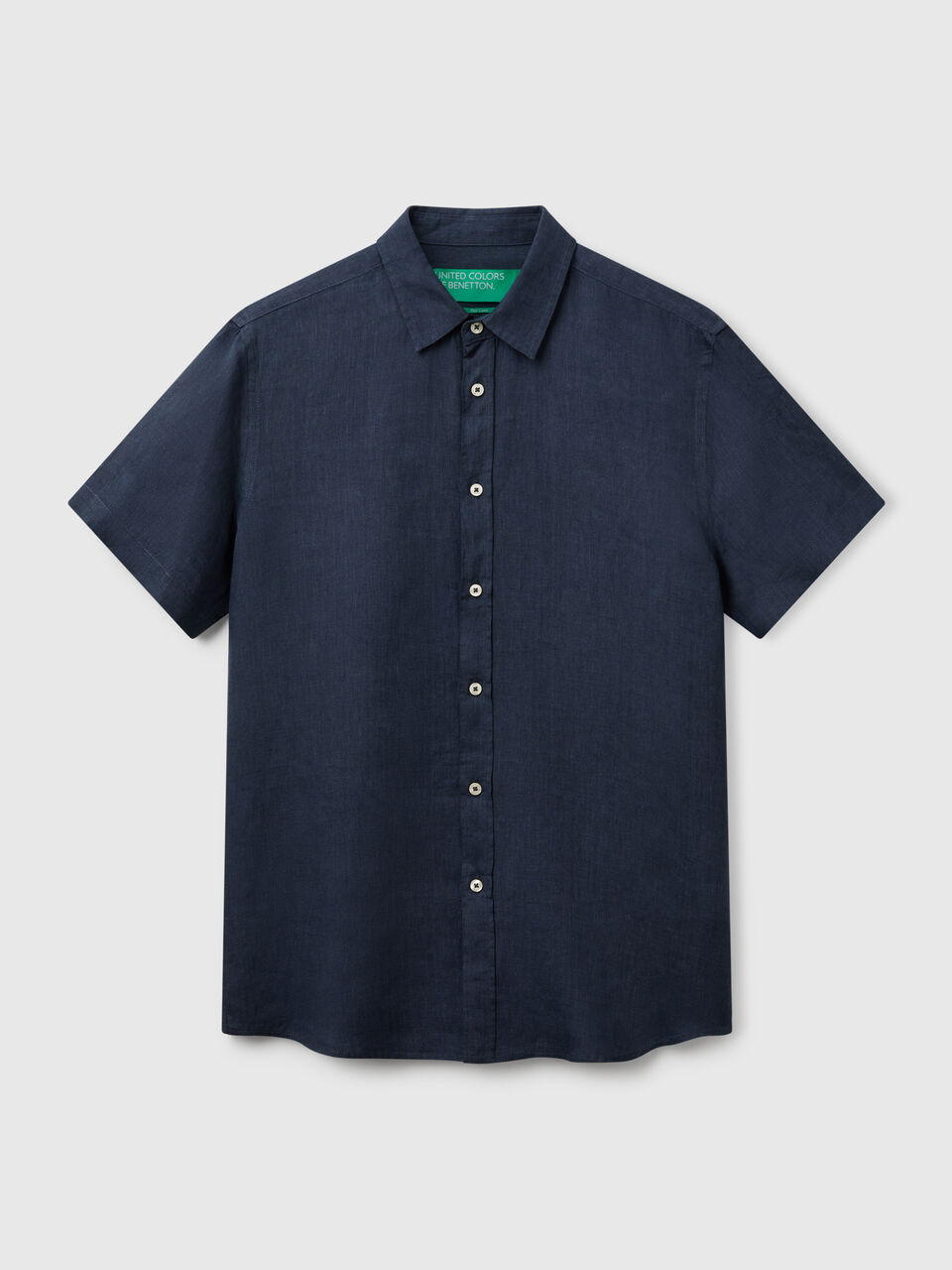 Short sleeve shirt in pure linen