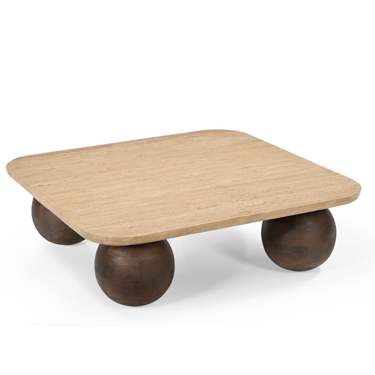 Giga Meubel Salontafel Nori - Vierkant - Travertin - 90cm