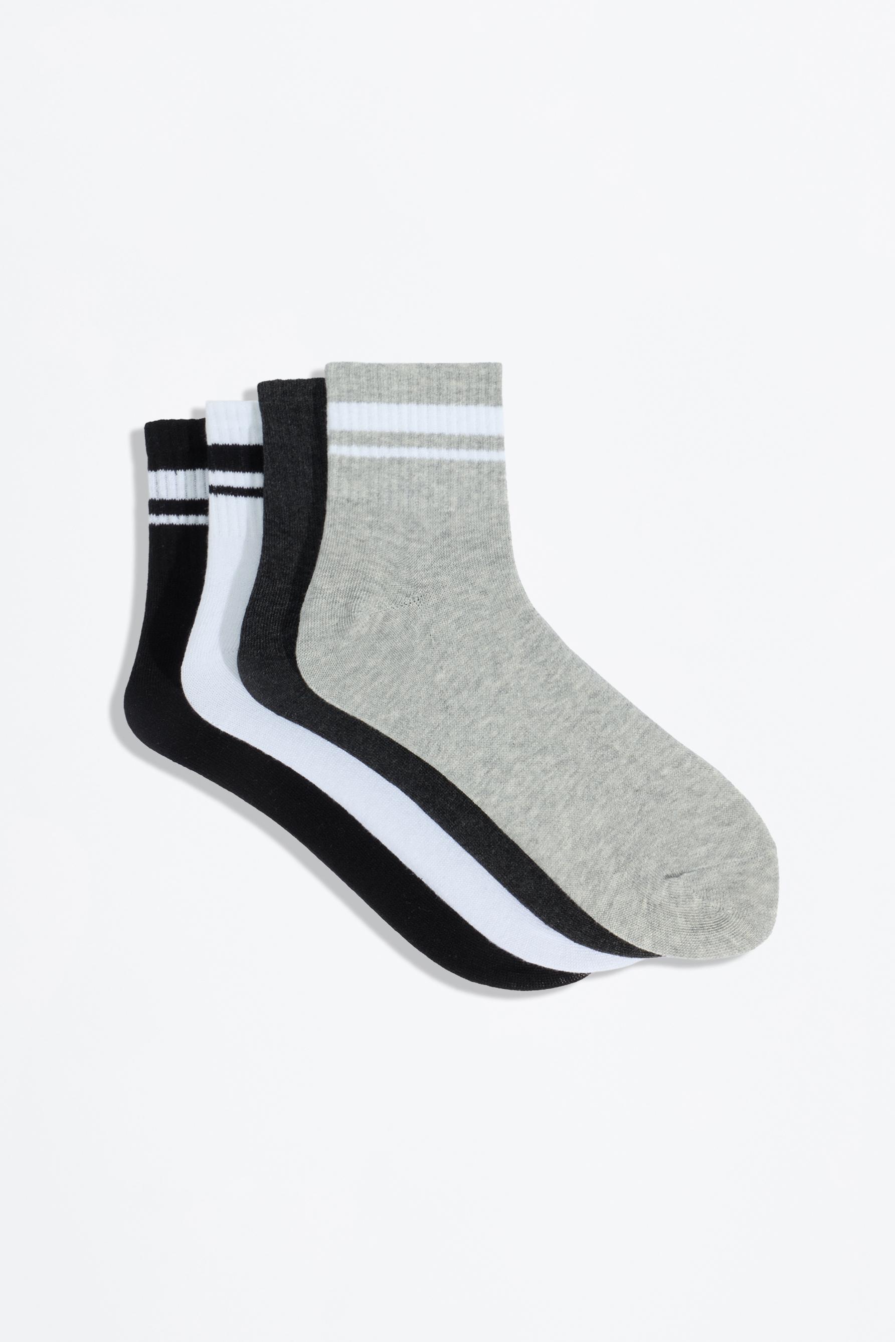 Calcetines cortos franjas (Pack 4)