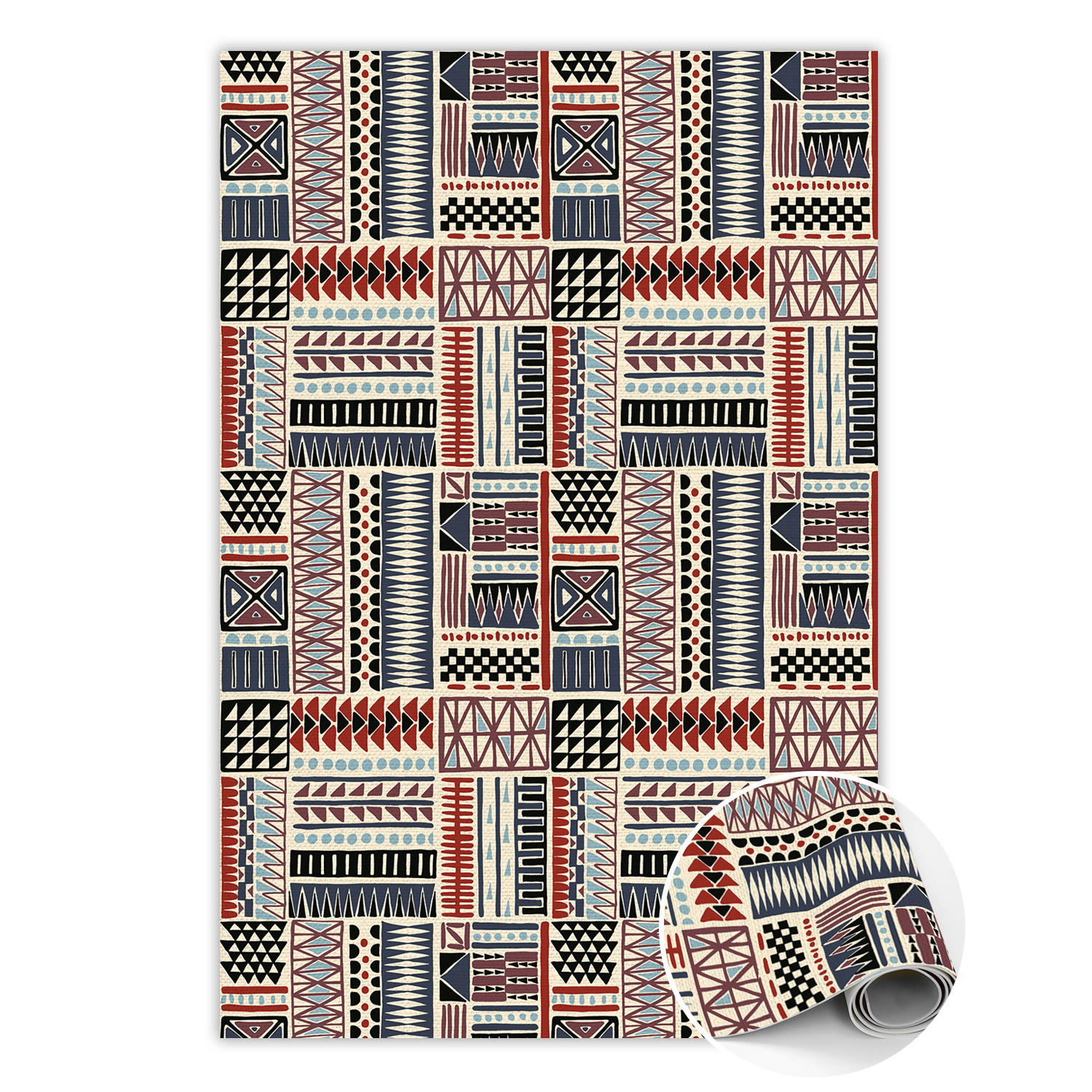 Dywan winylowy do domu 60x90 cm - patchworkowe różne części