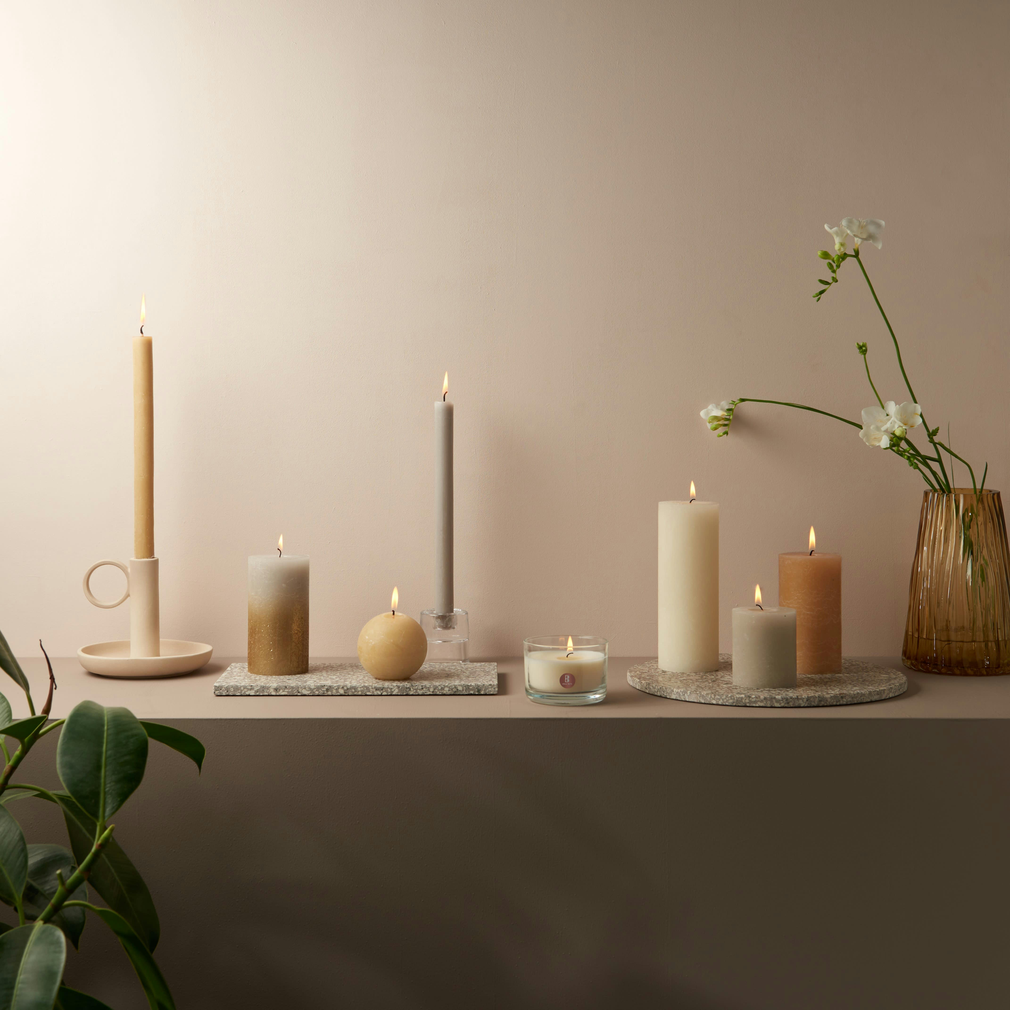 - Lot De 4 Bougies, Ivoire, 19 Cm