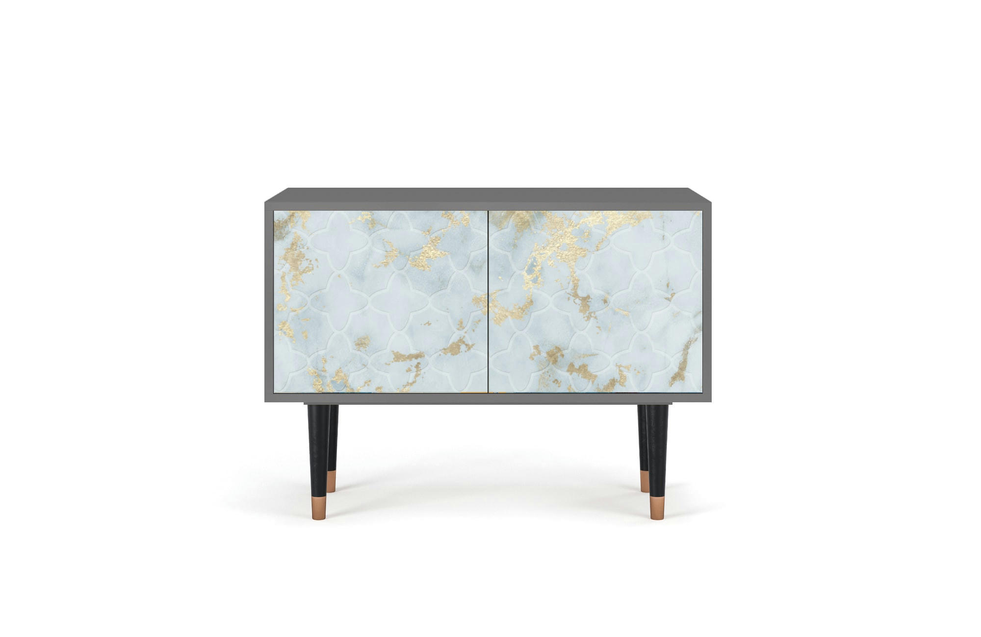 GOLDEN WAVES - Buffet bas  blanc clair 2 portes L 94 cm