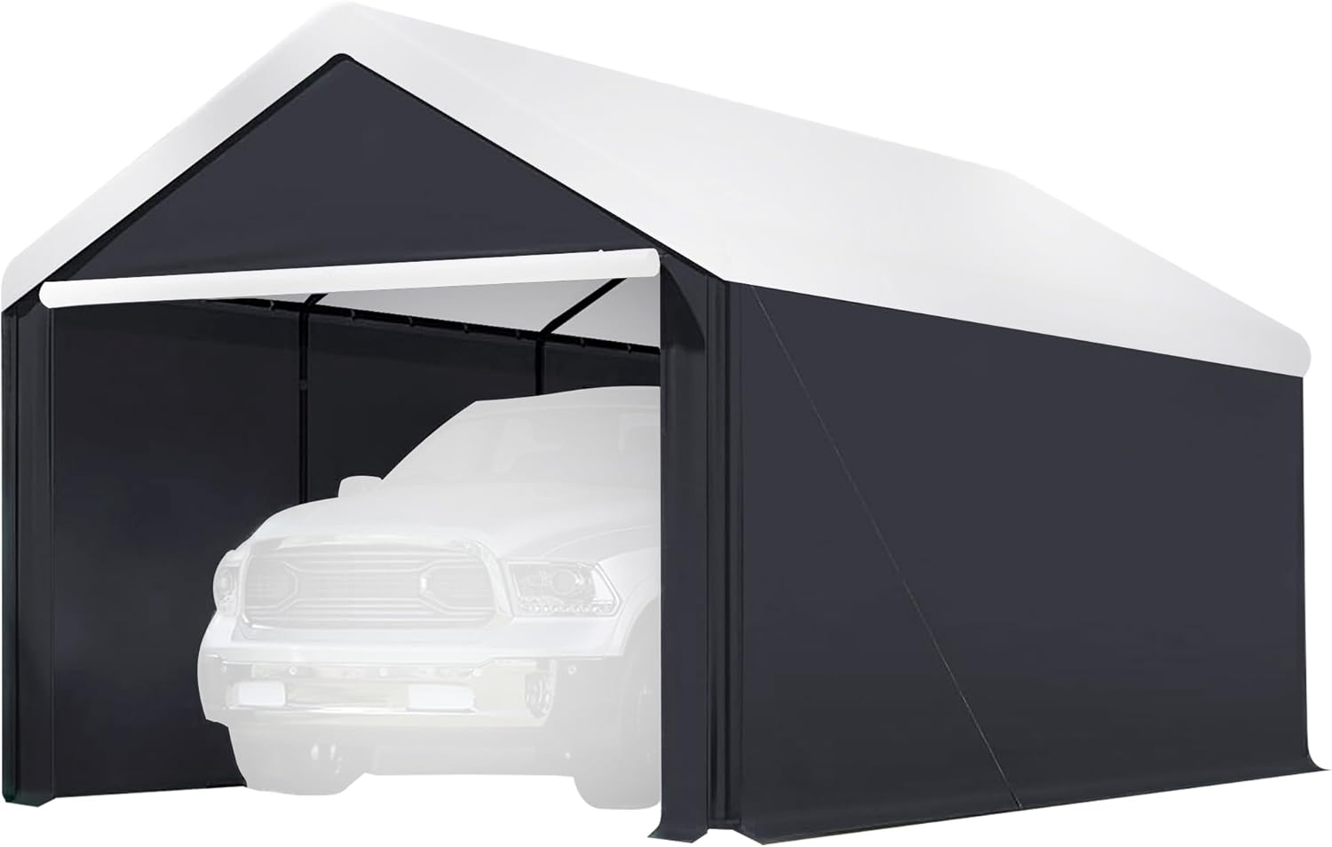 Caravan Canopy Car Tent Sidewalls for Carport, Garage & Shed, Domain, 10 x 20 Ft, Black (Roof and Canopy Not Included) - Portable Vehicle and Motorcycle Shelter - Large Outdoor Storage