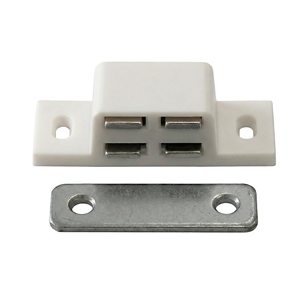 Loqueteau blanc 4 kg entraxe 34mm Diall vendu par 2