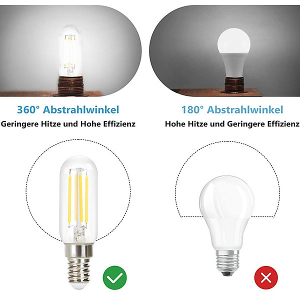 NETTLIFE Lot de 2 ampoules LED E14 blanc froid vintage T25 4W 6000K à économie d'énergie style Edison avec filament