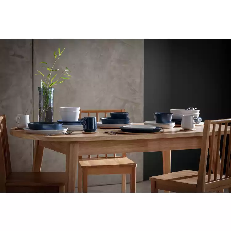 Habitat Addison 12 Piece Stoneware Dinner Set - Blue