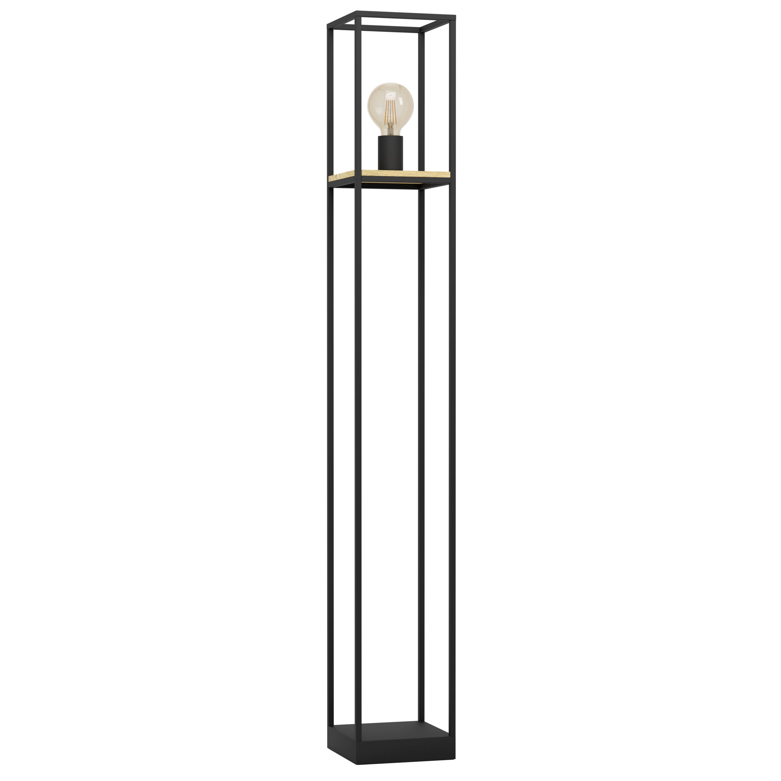 EGLO vloerlamp Libertad - e27 - 128,5 cm - zwart/bruin