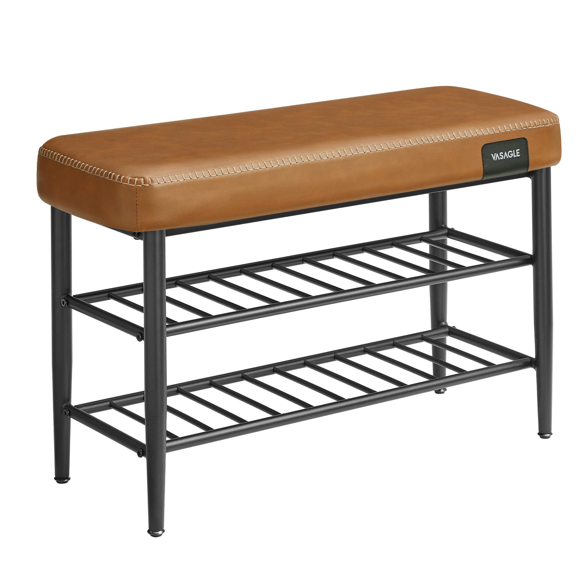 - Banc à chaussures acier mousse de haute résilience 25d marron caramel