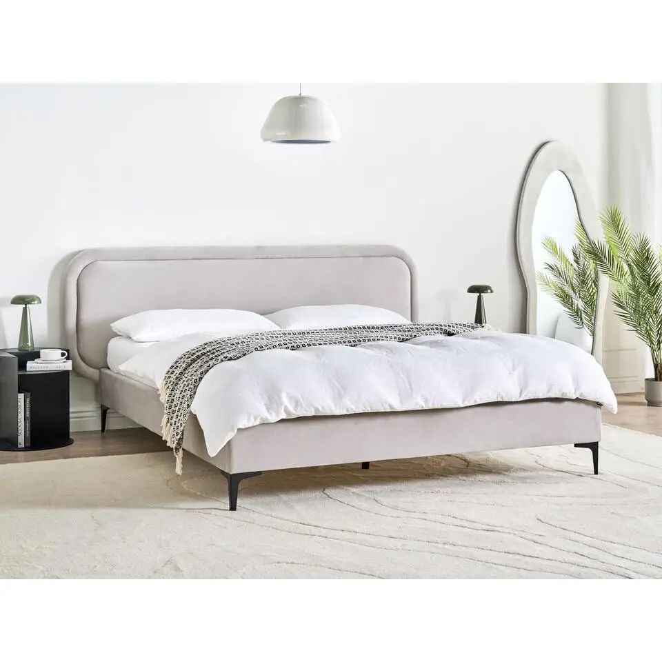SUZETTE - Tweepersoonsbed - Lichtgrijs - 160 x 200 cm - Polyester