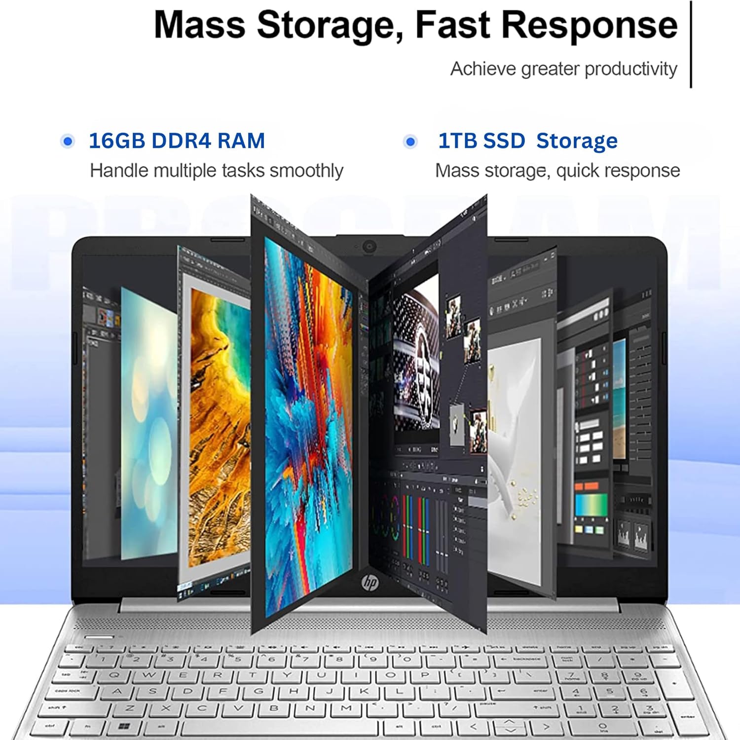 HP Pavilion 15.6 HD Touchscreen Anti-Glare Laptop  16GB RAM  1TB SSD Storage  Intel Core Processor up to 4.1GHz  Up to 11 Hours Long Battery Life  Type-C  HDMI  Windows 11 Home  Silver