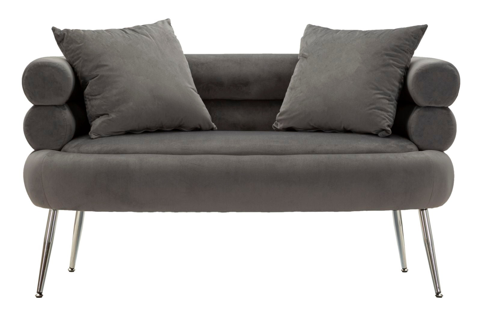 Mauro Ferretti Silvery Sofa 2 plaatsen in metaal en fluweel