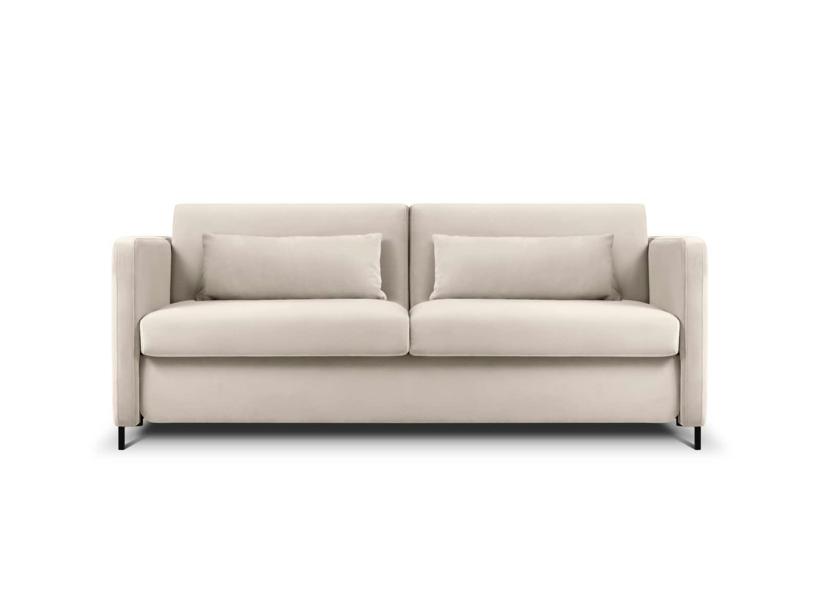 YANIS - Canapé Convertible 2 places en Velours Beige