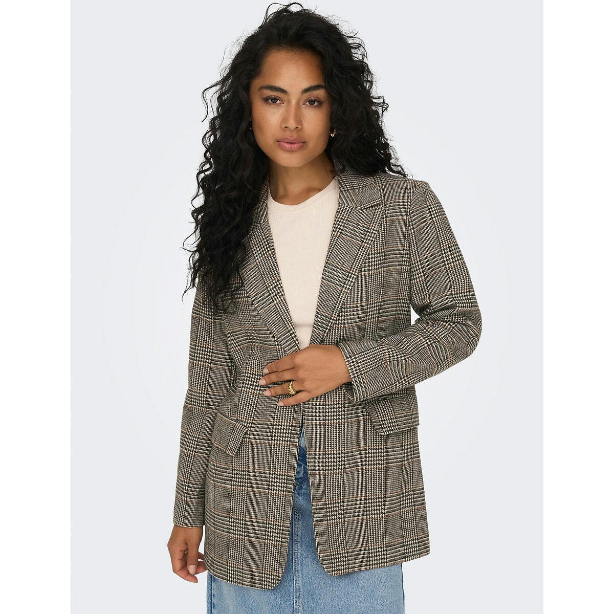 Blazer droit à carreaux