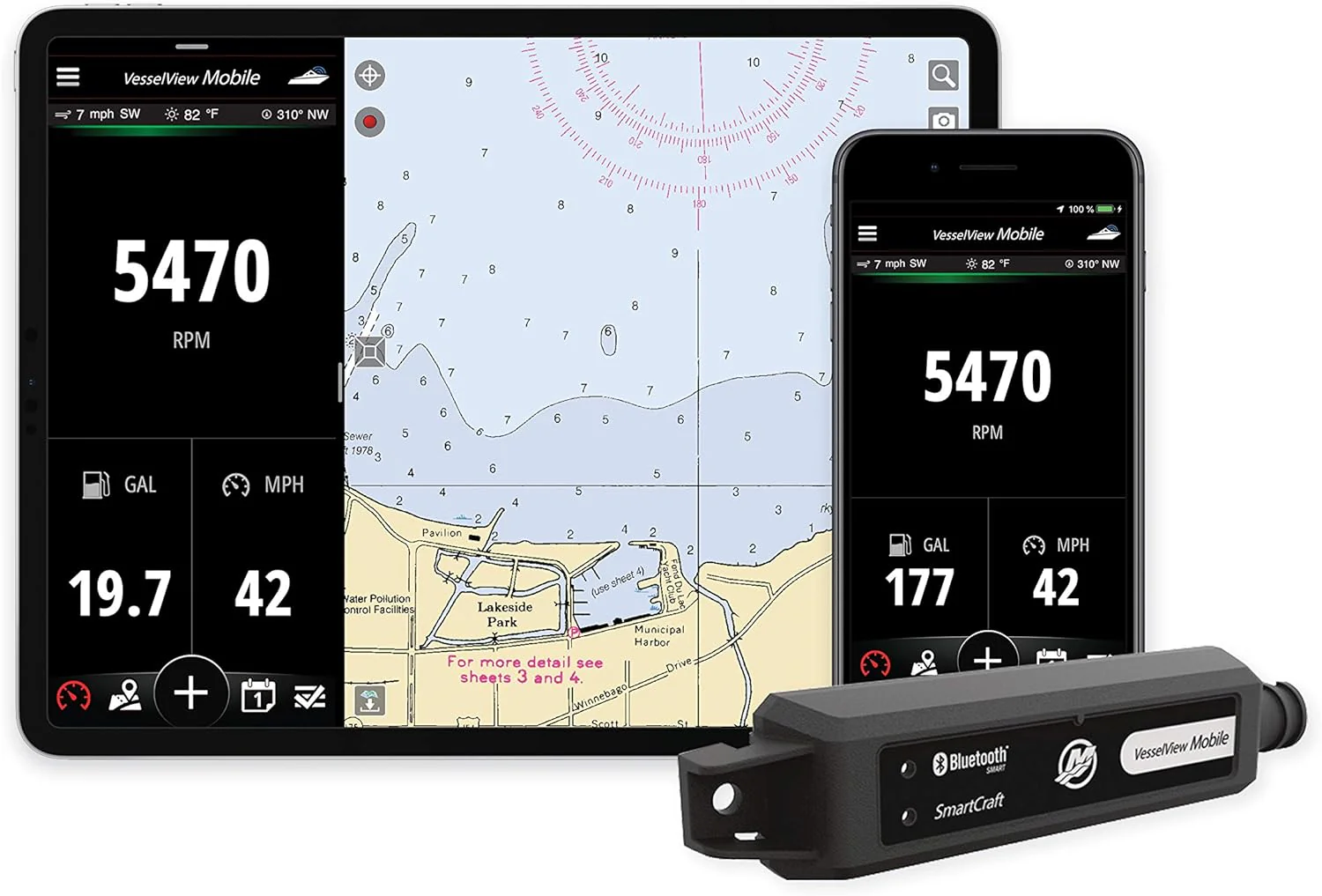 Mobile - Connected Boat Engine System for iOS and Android Devices