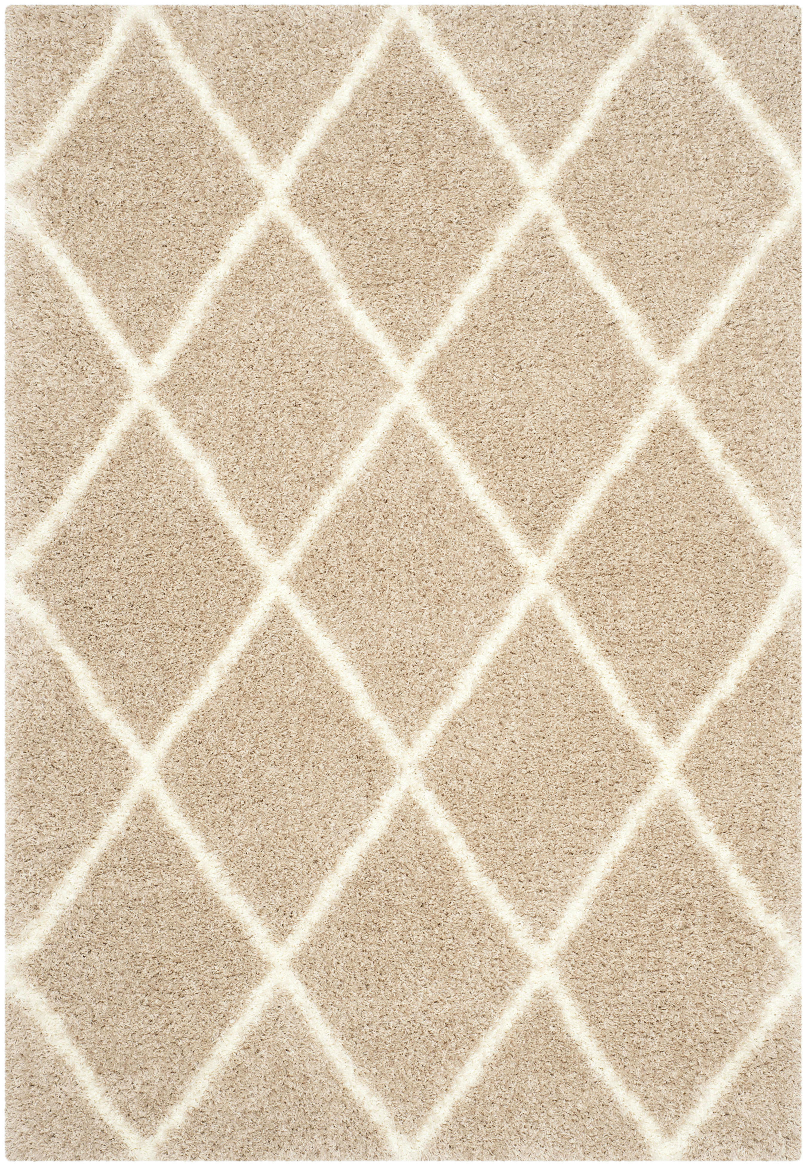 MONTREAL SHAG - Tapis de salon interieur en beige & ivoire, 122 x 183 cm