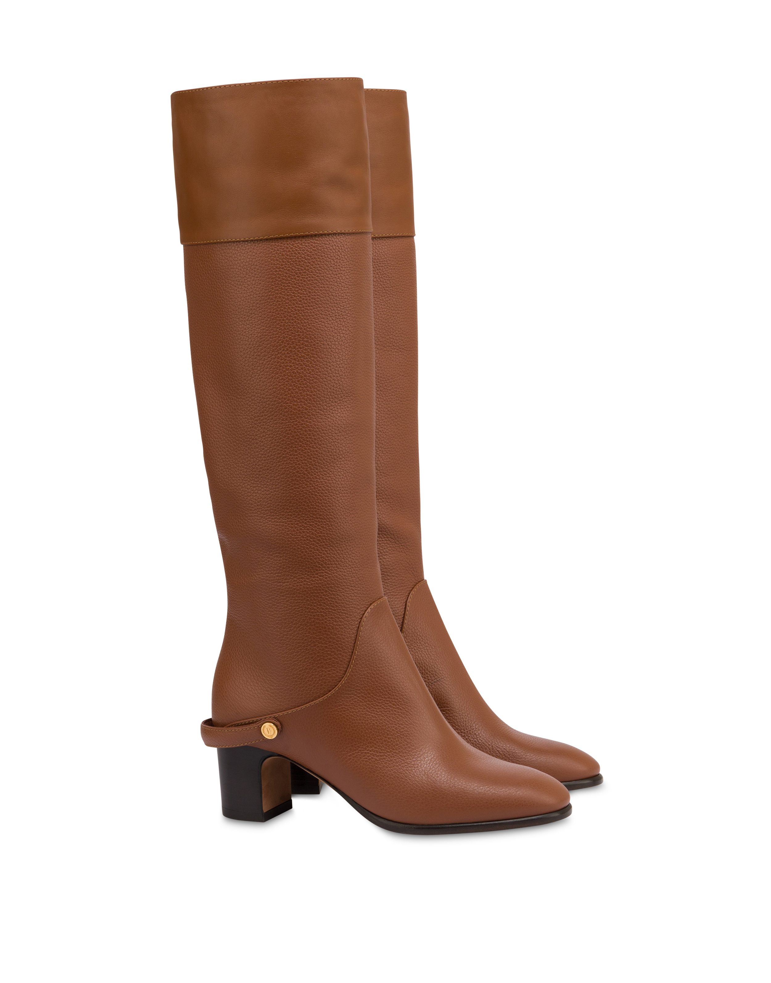 Stivale Jockey In Vitello Bottalato Cuoio/cuoio