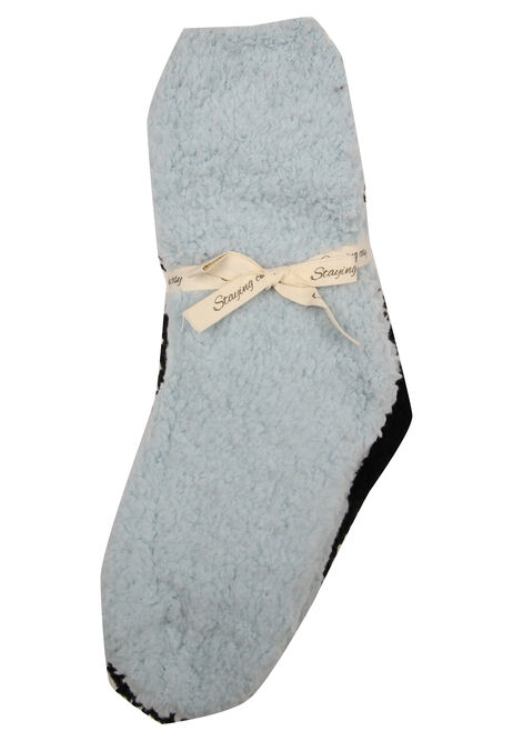 Womens 2pk Blue Cosy Fleece Socks