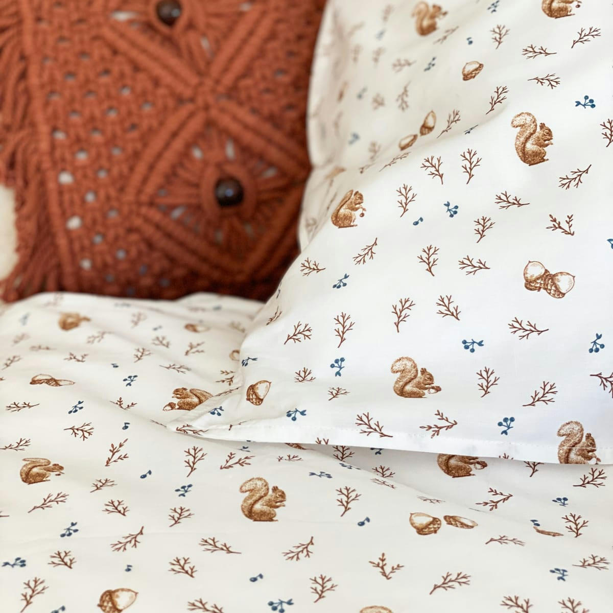 NOISETTE - Parure de lit housse de couette 140x200 cm + taie 63x63 cm