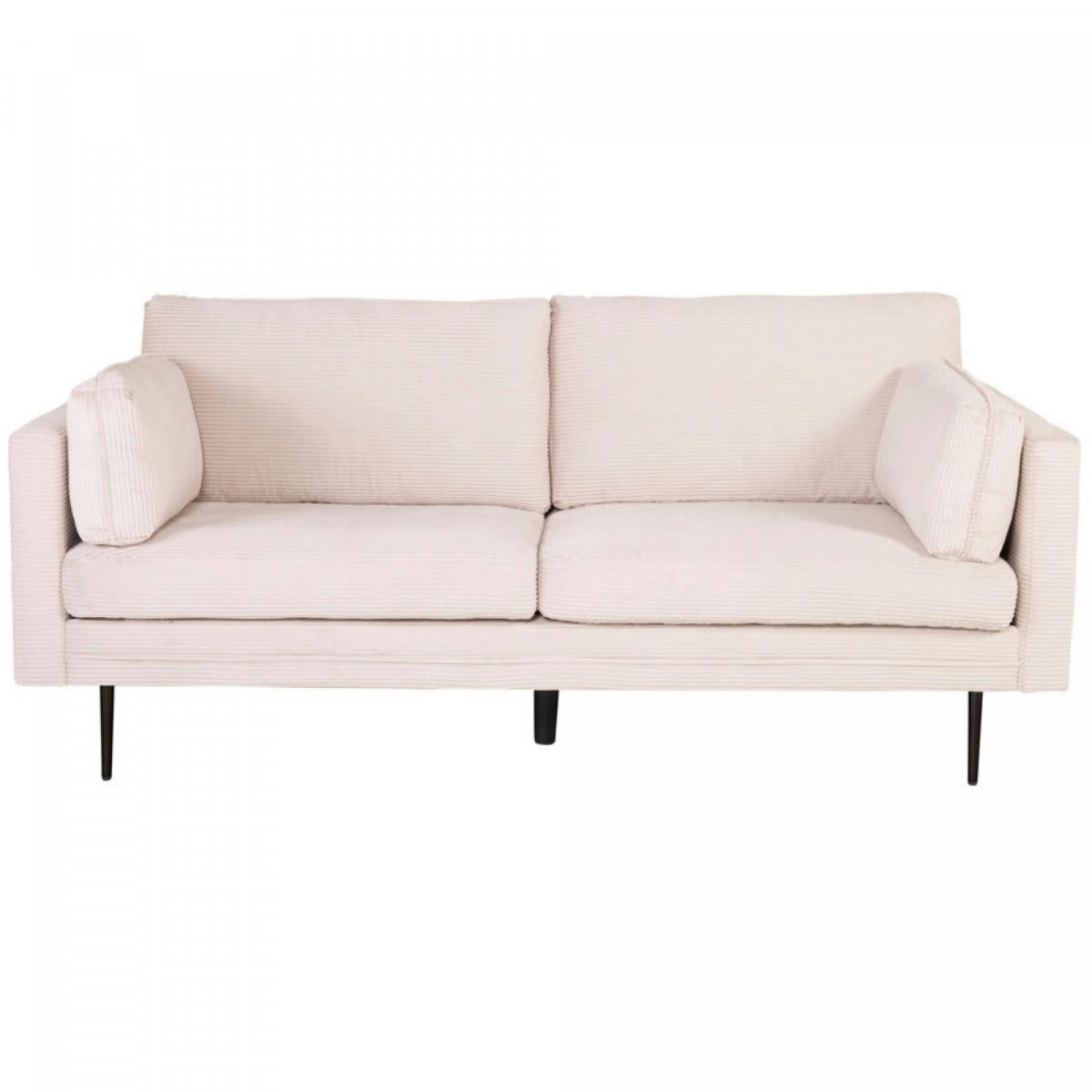 ANDREW - Canapé 3 places en velours côtelé beige