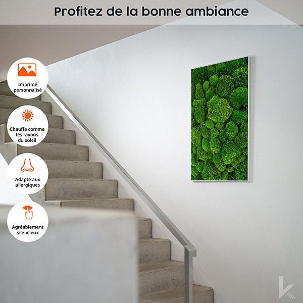 Chauffage infrarouge KönighausAmbient Edition Vue sur mer 600 W avec Smart thermostat