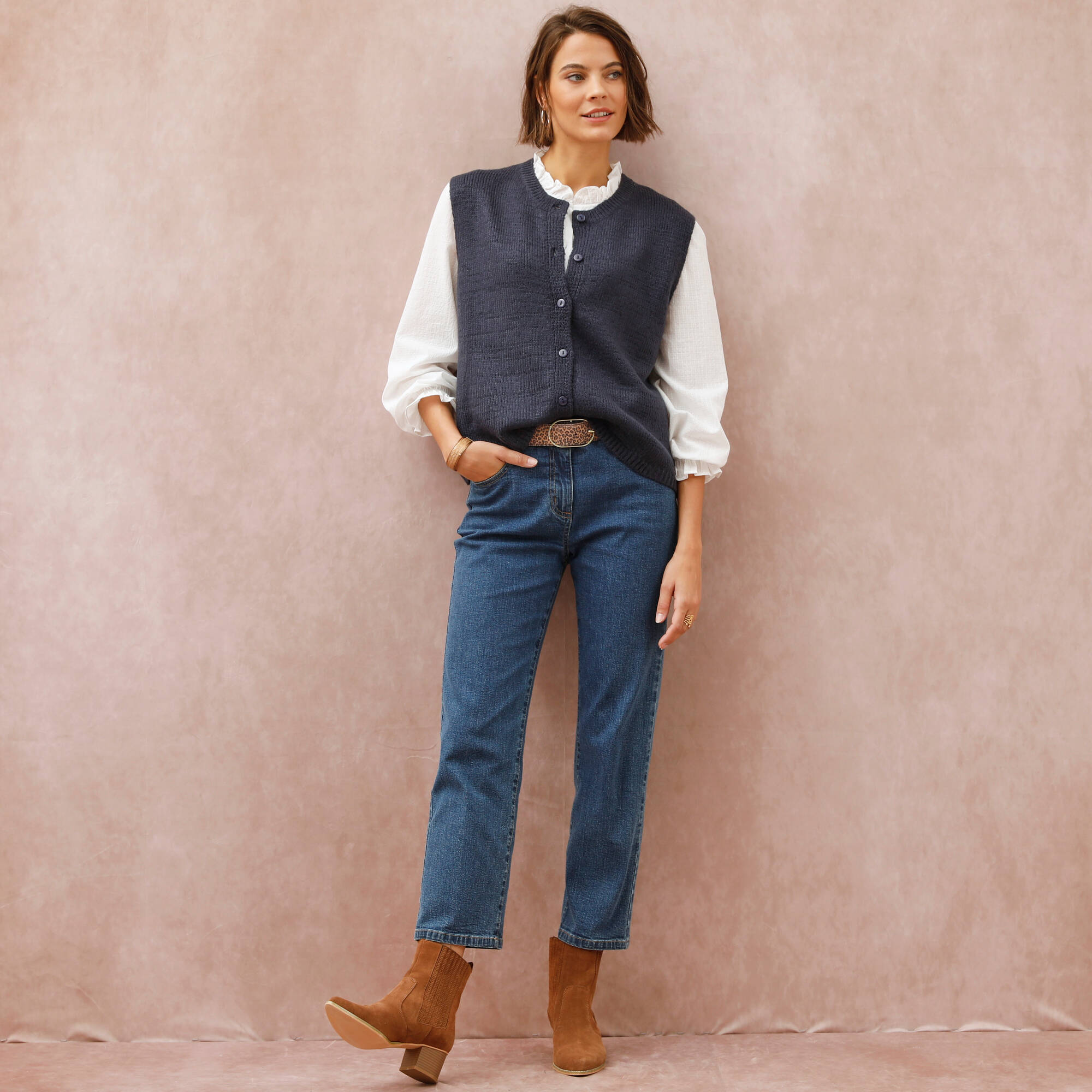 Gilet boutonné sans manches