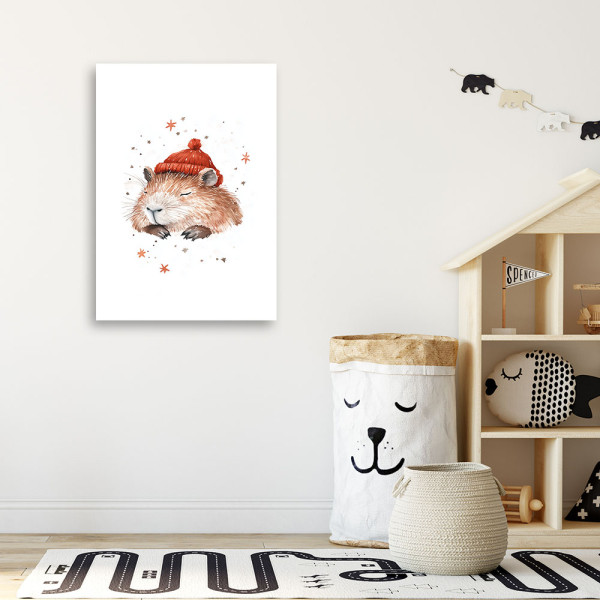 Feeby Obraz do pokoju dziecka, Śpiąca Kapibara 40x60