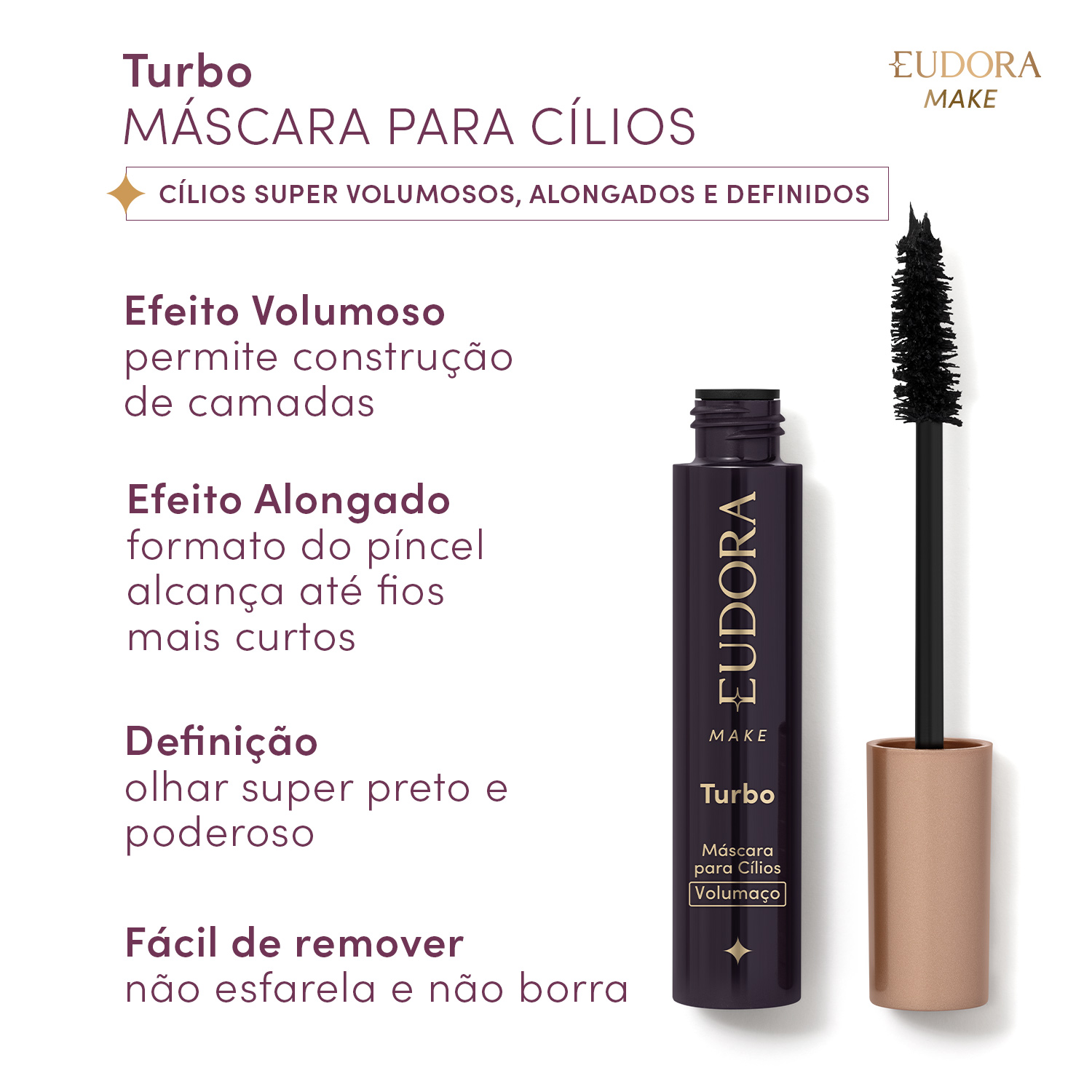 Máscara de Cílios Bomb Volumaço Eudora Make 10g