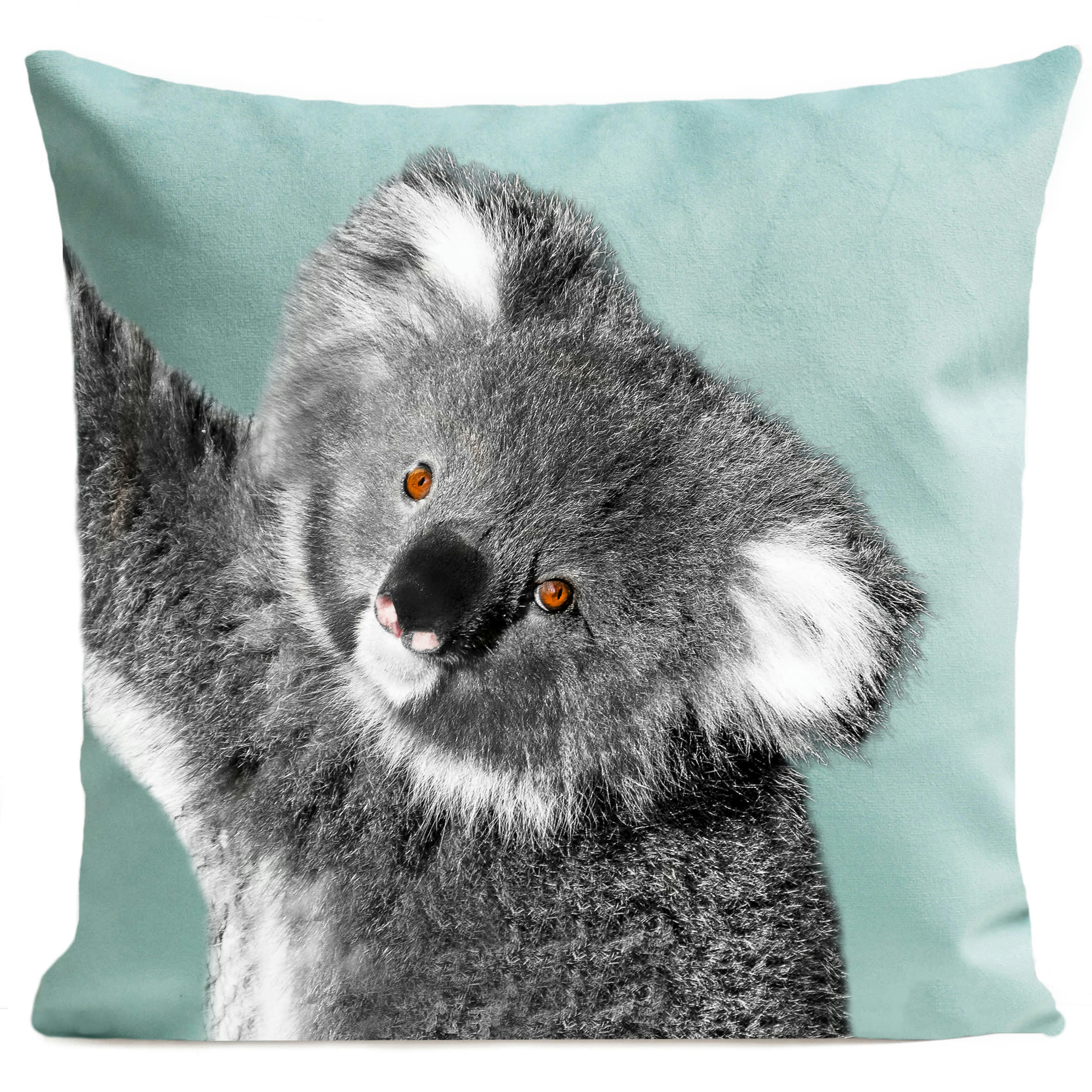 - Coussin déco enfant animal suédine bleu 40x40cm