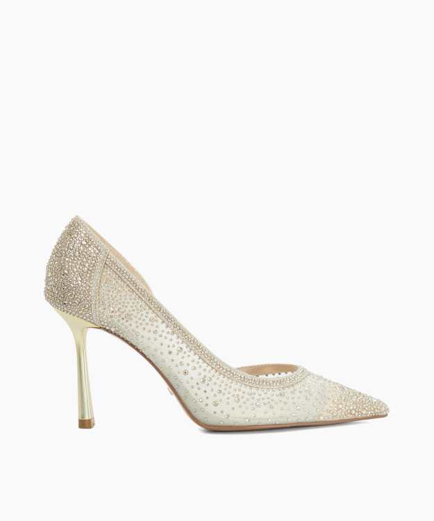 Cristelle Gold - Mesh Embellished Court Shoes