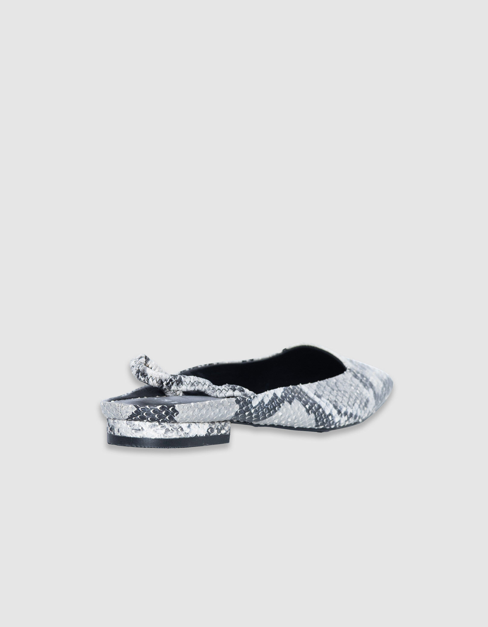 Ballerines slingbacks écrues cuir effet python Femme