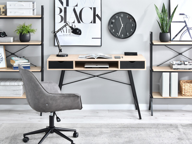 Biurko 120cm Scandi do home office Gavle dąb sonoma-czarne