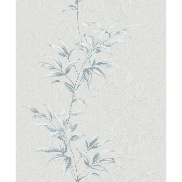 Vliestapete »Hailey«, Blumen, Blätter, greige/blau