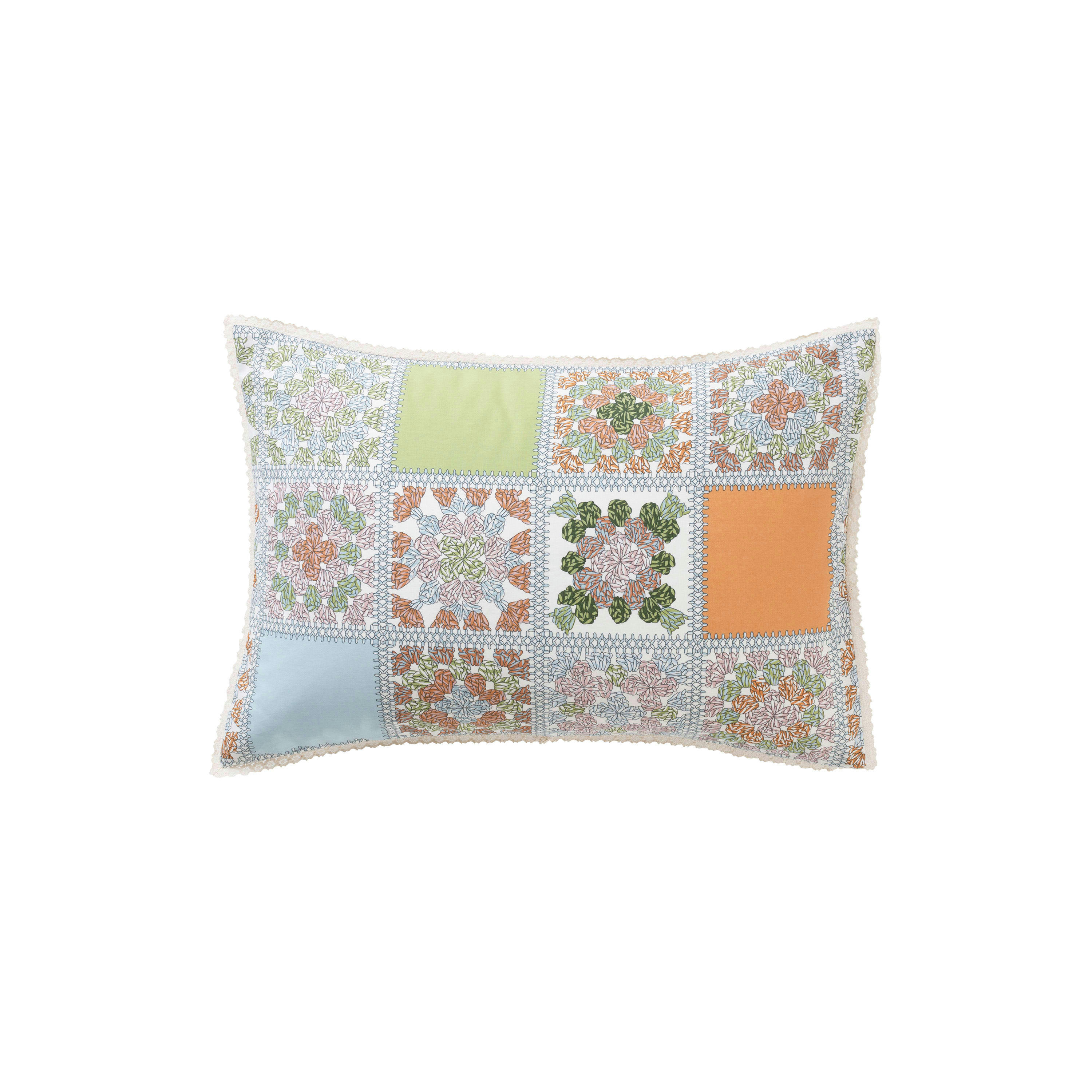 MELI MELO - Taie d'oreiller rectangulaire pur coton imprimé beige 50 x 70 cm