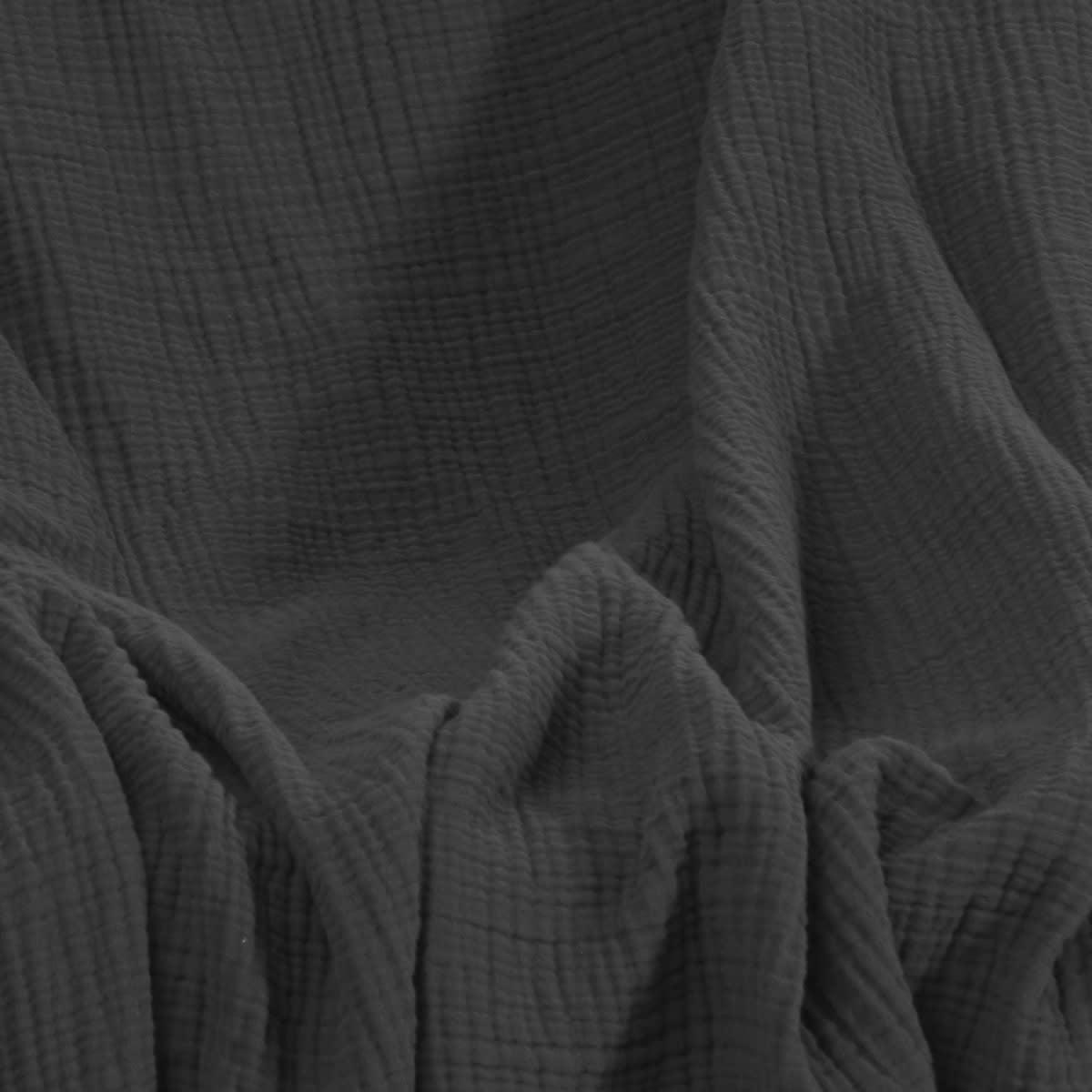 LOFT - Plaid en gaze de coton  carbone 130x170 cm