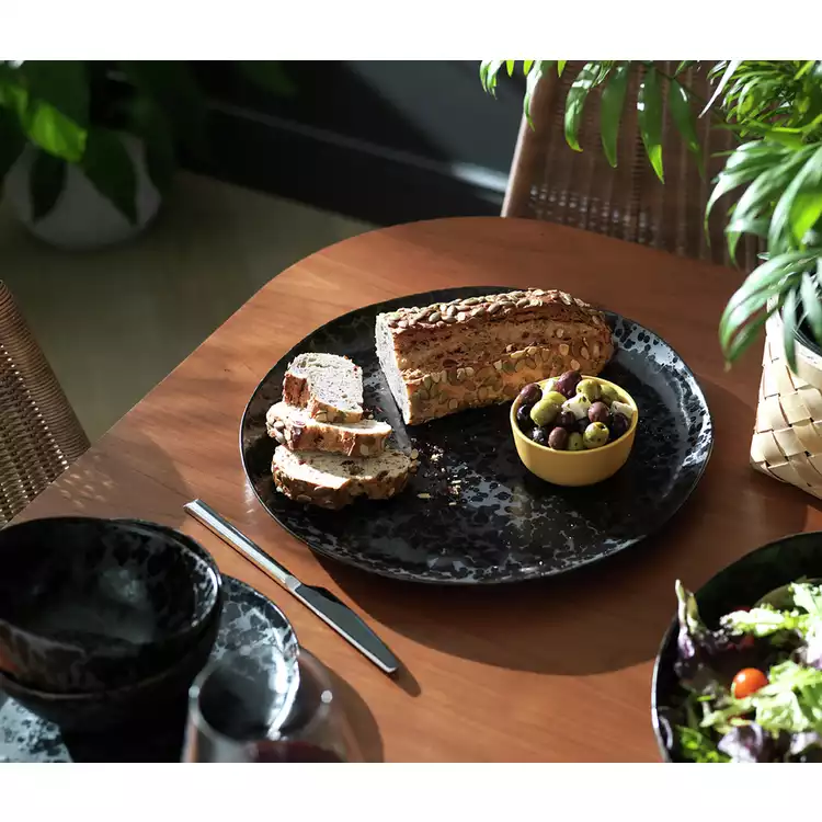 Habitat Preto Stoneware Serving Platter - Black
