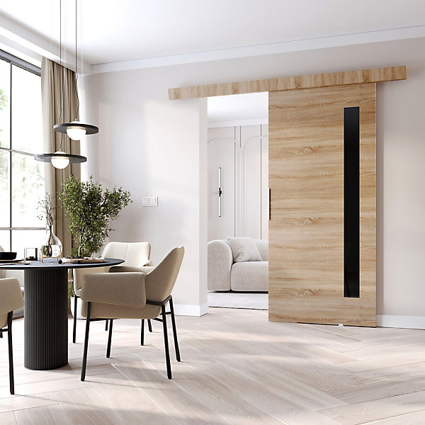 MINIO go for it, porte coulissante CLEAN G 96 cm portes de chambre, Chêne Sonoma