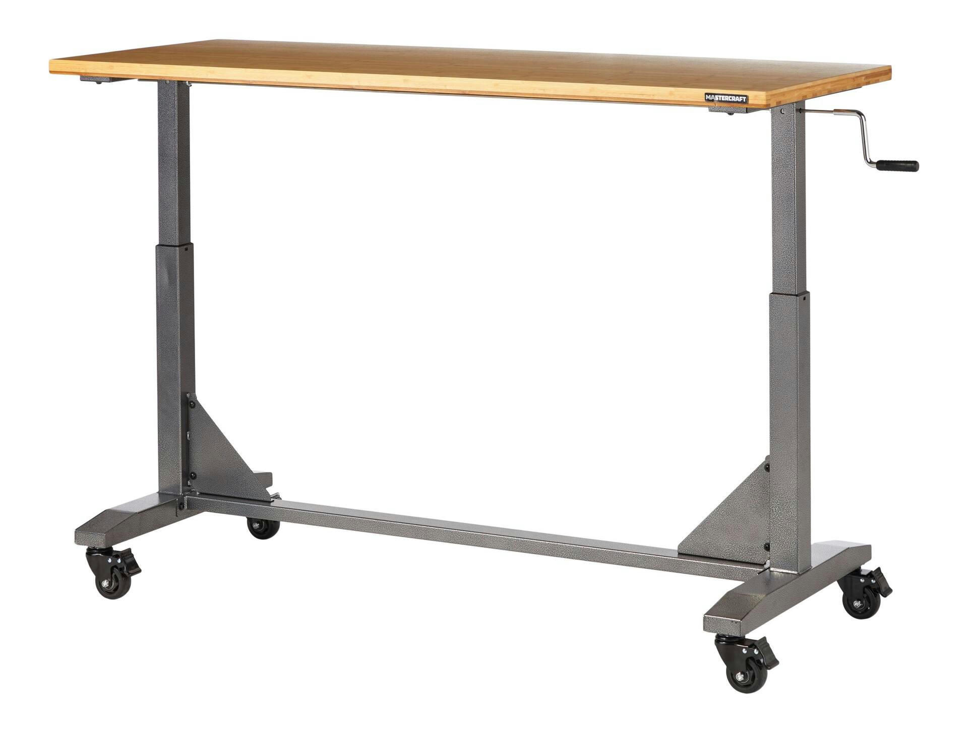 Mastercraft Multiple Purpose Adjustable Height Workbench, 62-in, 300-lb, Black