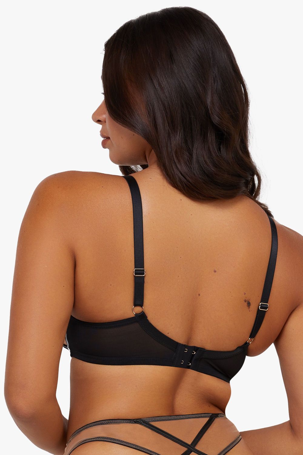 Playful Promises Ramona Black Leatherette Plunge Bra