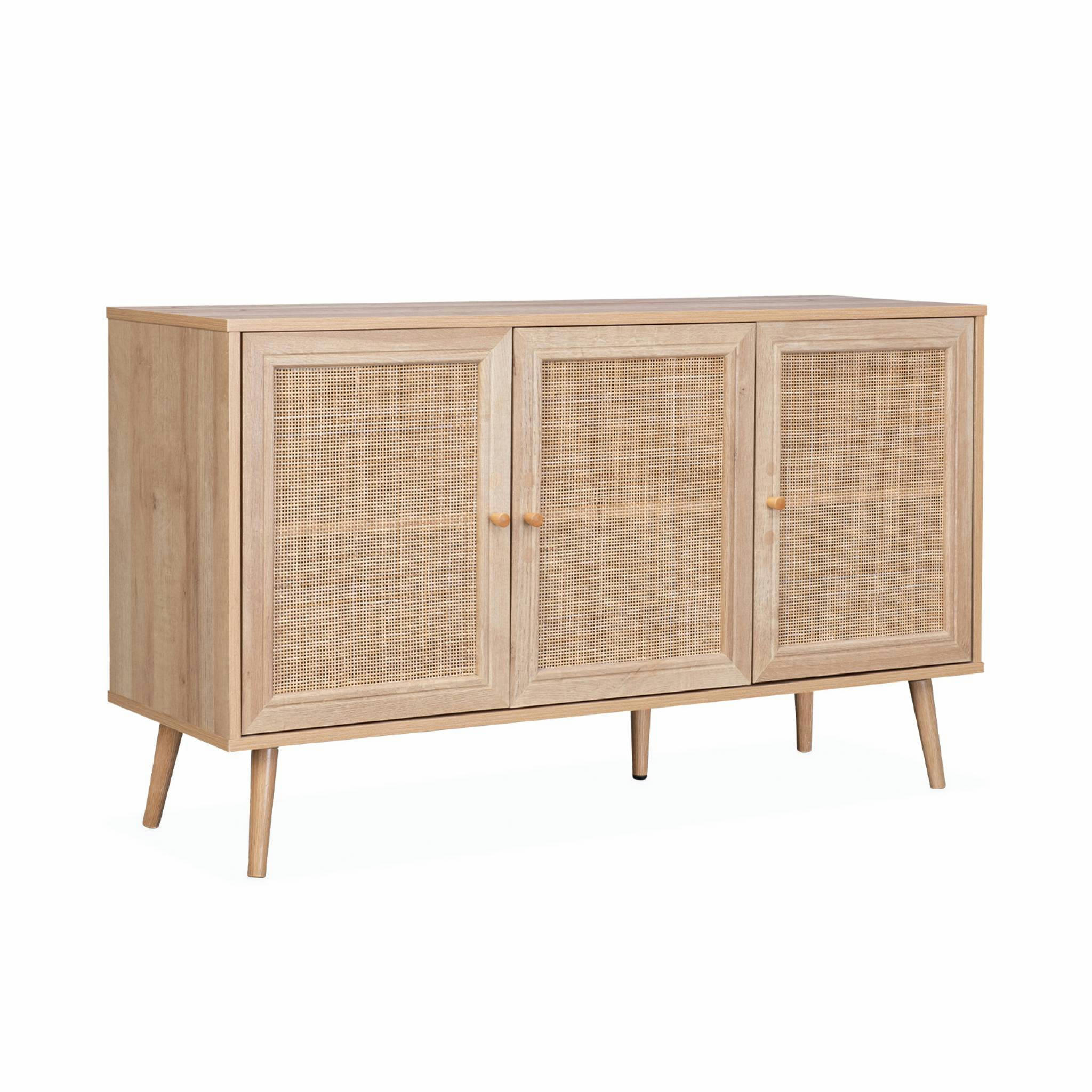 BOHÈME - Buffet de rangement en cannage 120x39x70cm