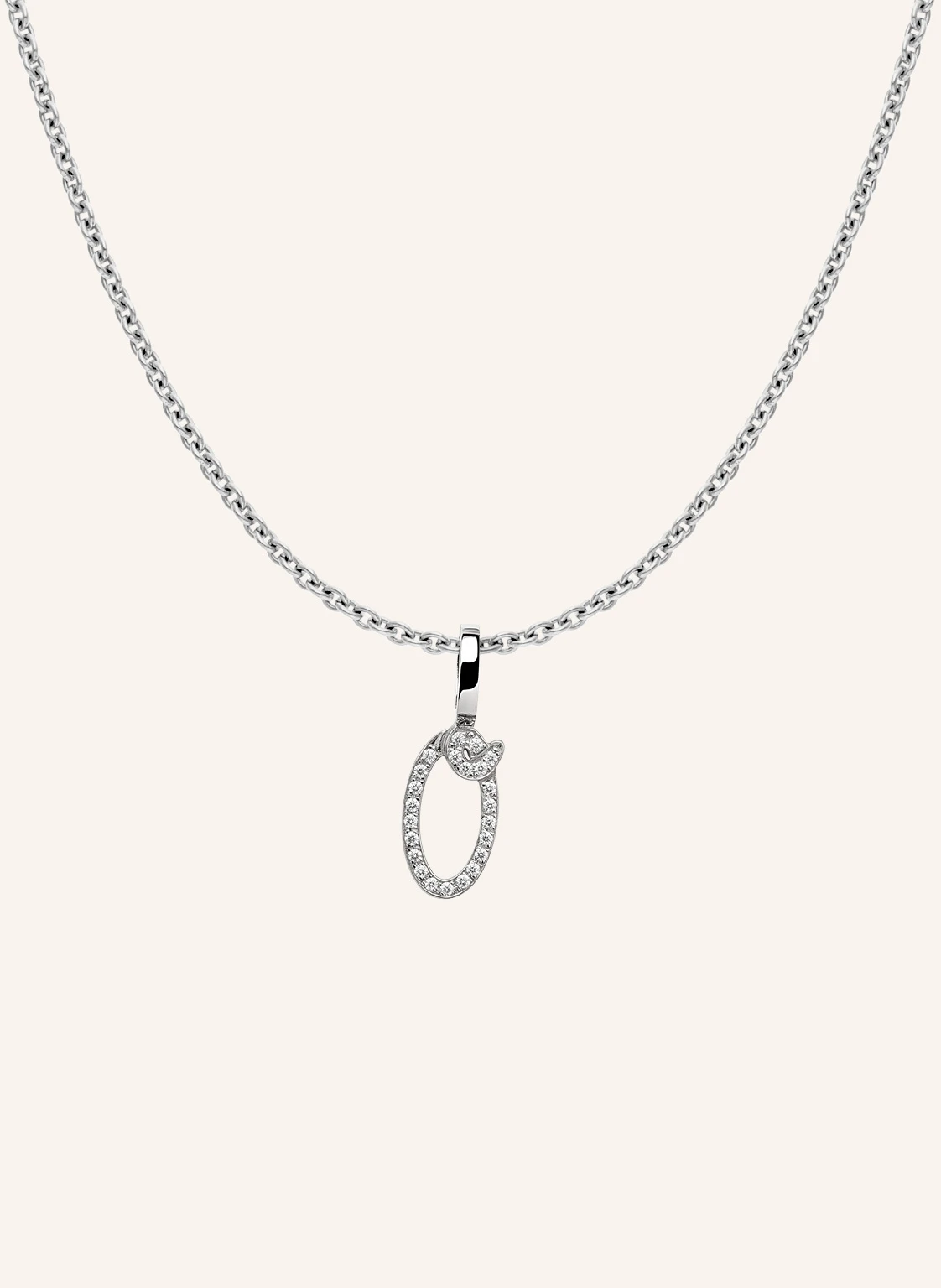 CADA Kette TINY DIAMOND LETTER O