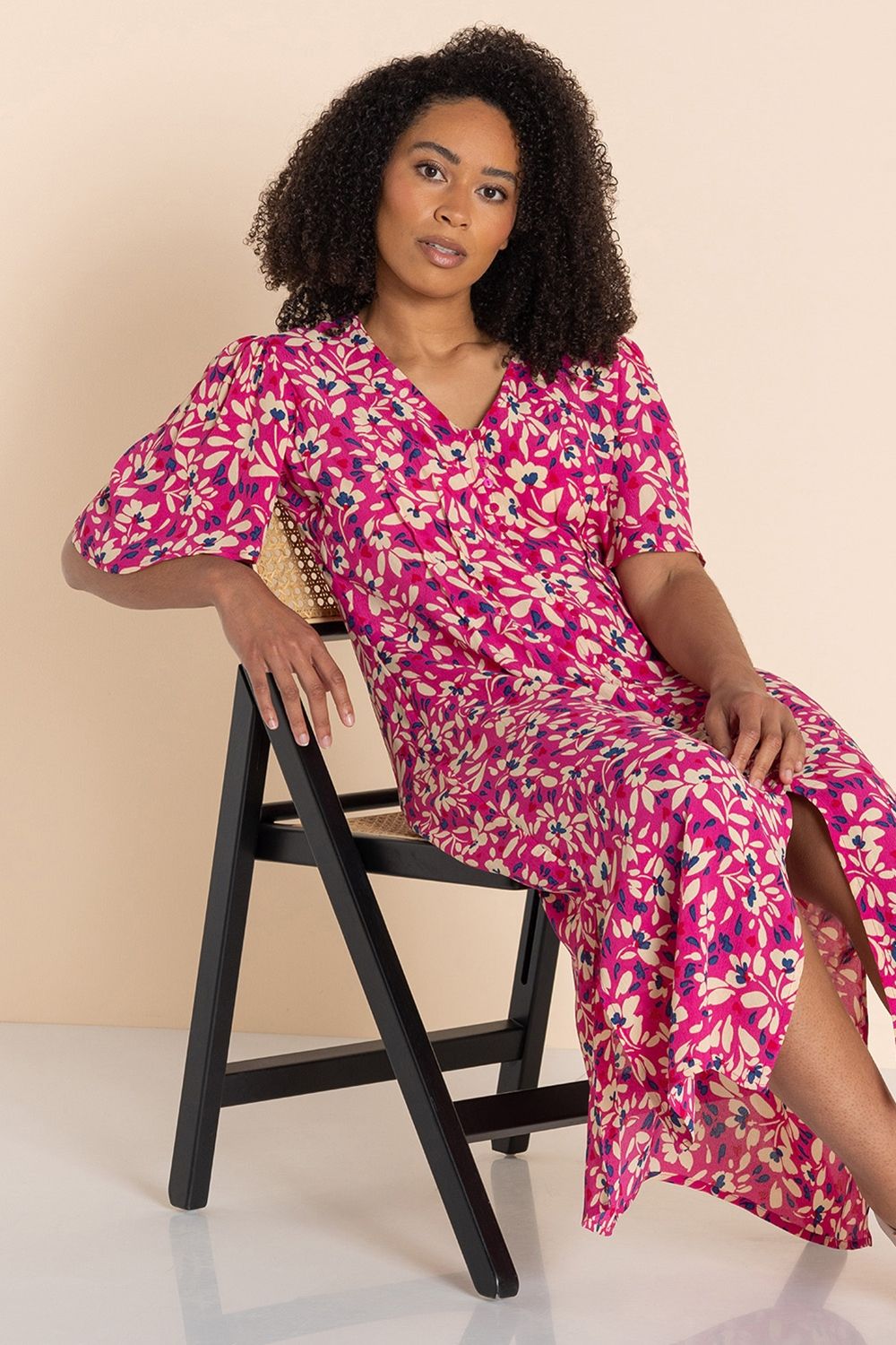 Klass. Printed Fit And Flare Midi Dress