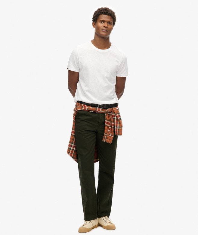 Crew Neck Slub Short Sleeved T-shirt
