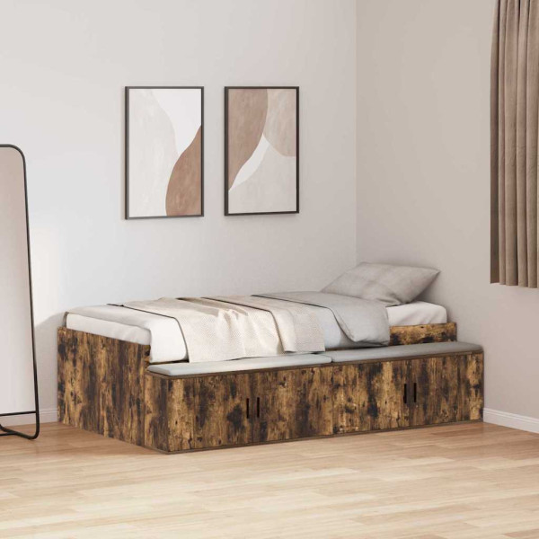 Łóżko Brązowe Rama Łóżka Ze Stelażem Do Sypialni Pokoju 90 x 200 cm