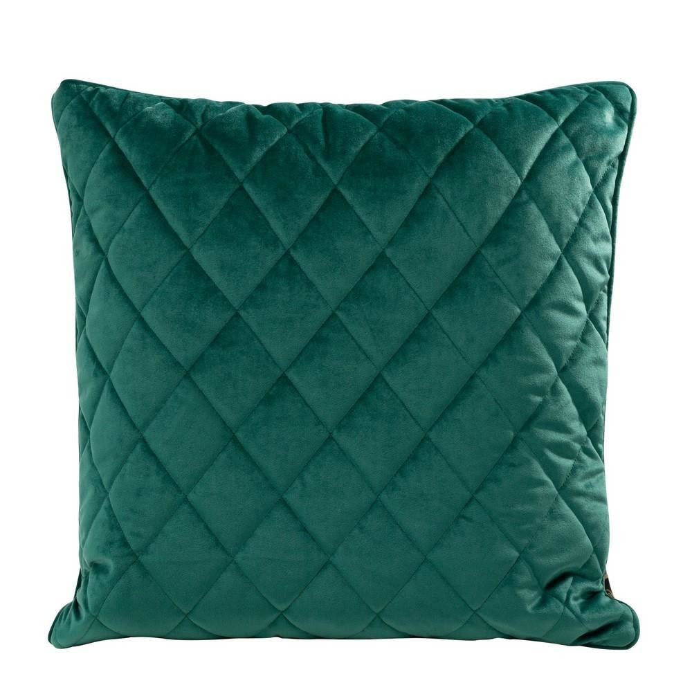 Poszewka 45x45 Velvet turkusowa ciemna welurowa geometryczna