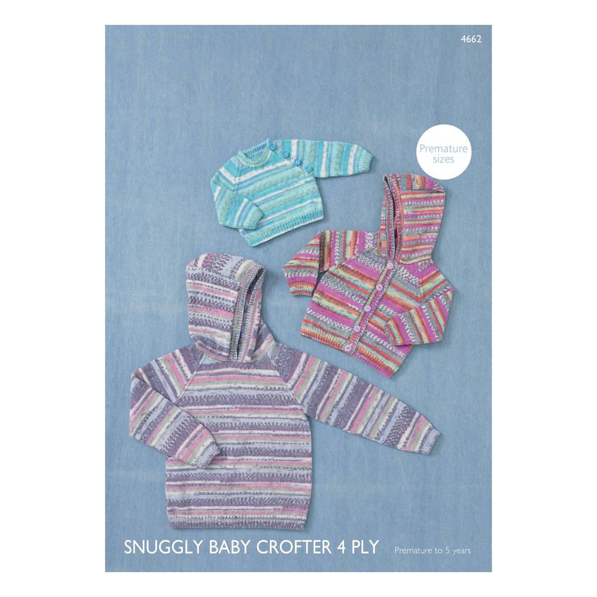 Sirdar Snuggly Baby Crofter 4 Ply Jumper and Cardigan Digital Pattern 4662