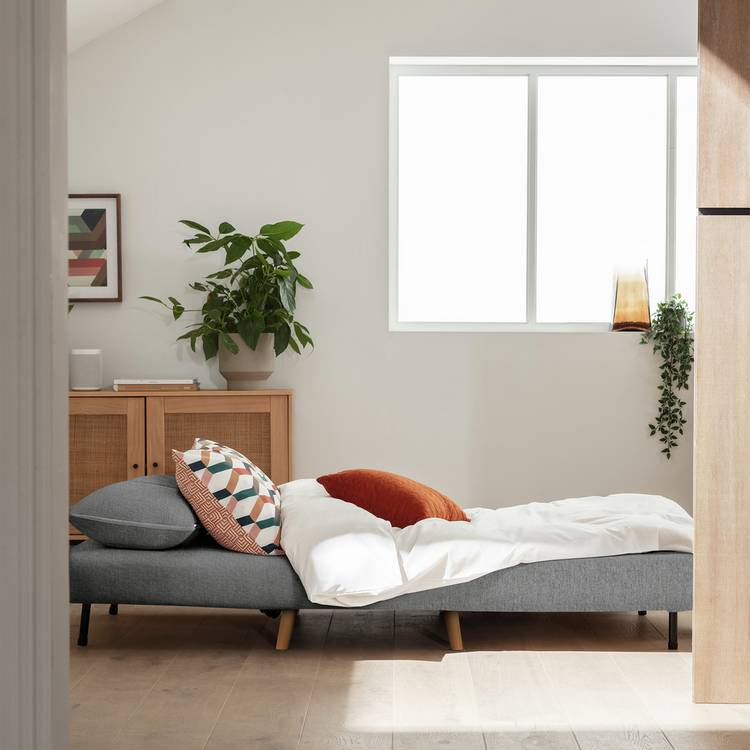 Habitat Roma Small Double Fabric Chairbed - Grey