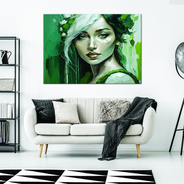 Feeby Obraz na płótnie, Kobieta Glamour Zielony 60x40