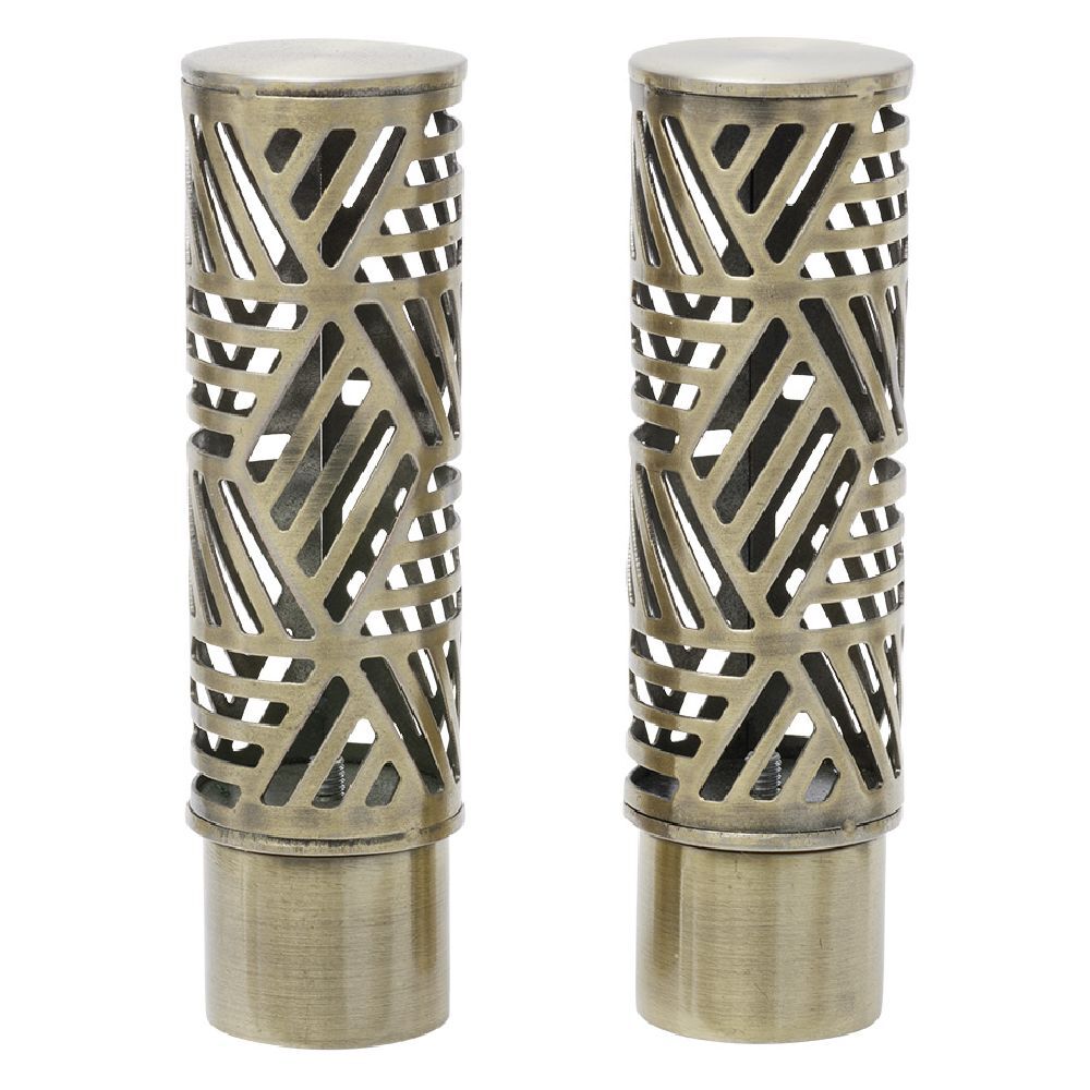 Embout tringle à rideau Ø20mm cylindrique aluminium laiton brossé x2