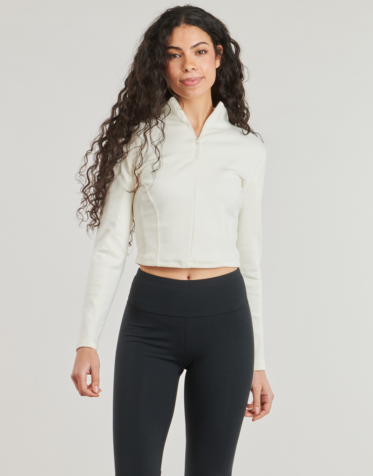 Converse - HALF-ZIP MOCK NECK LONG SLEEVE TOP - White